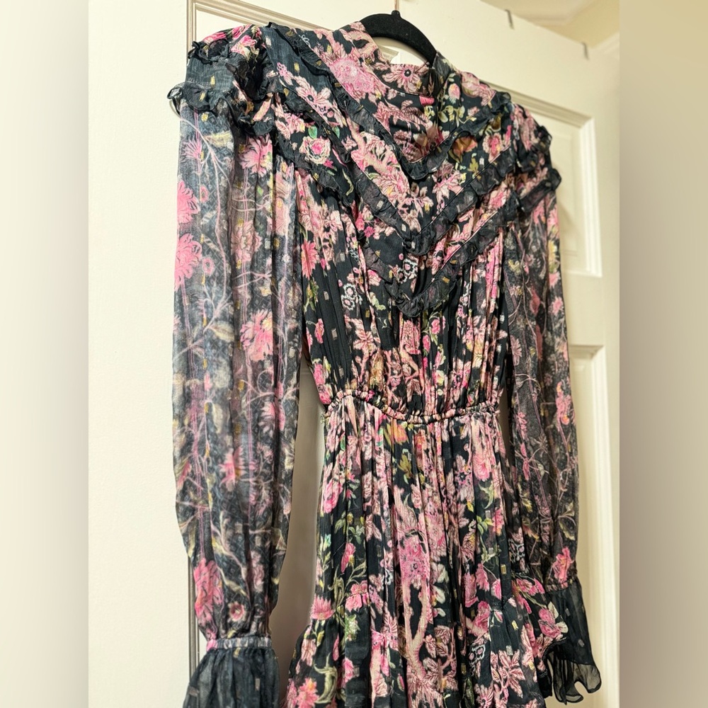 Hemant& Nandita Gloral Clip Dot Tiered Dress - Picture 5 of 9